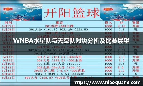 WNBA水星队与天空队对决分析及比赛展望